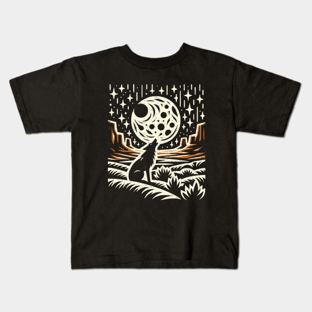 Desert Howler Kids T-Shirt by JSnipe